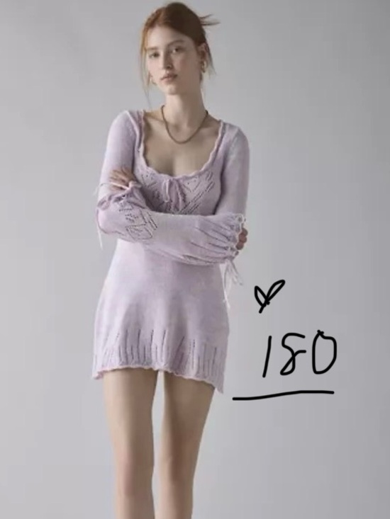 Kimchi Blue Catherine Pointelle Babydoll Tunic Sweater M